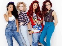 Little Mix  Jad Thirwall wearing white high top chucks with a graphic print.